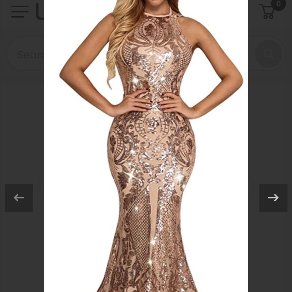 Rose gold high collar dress